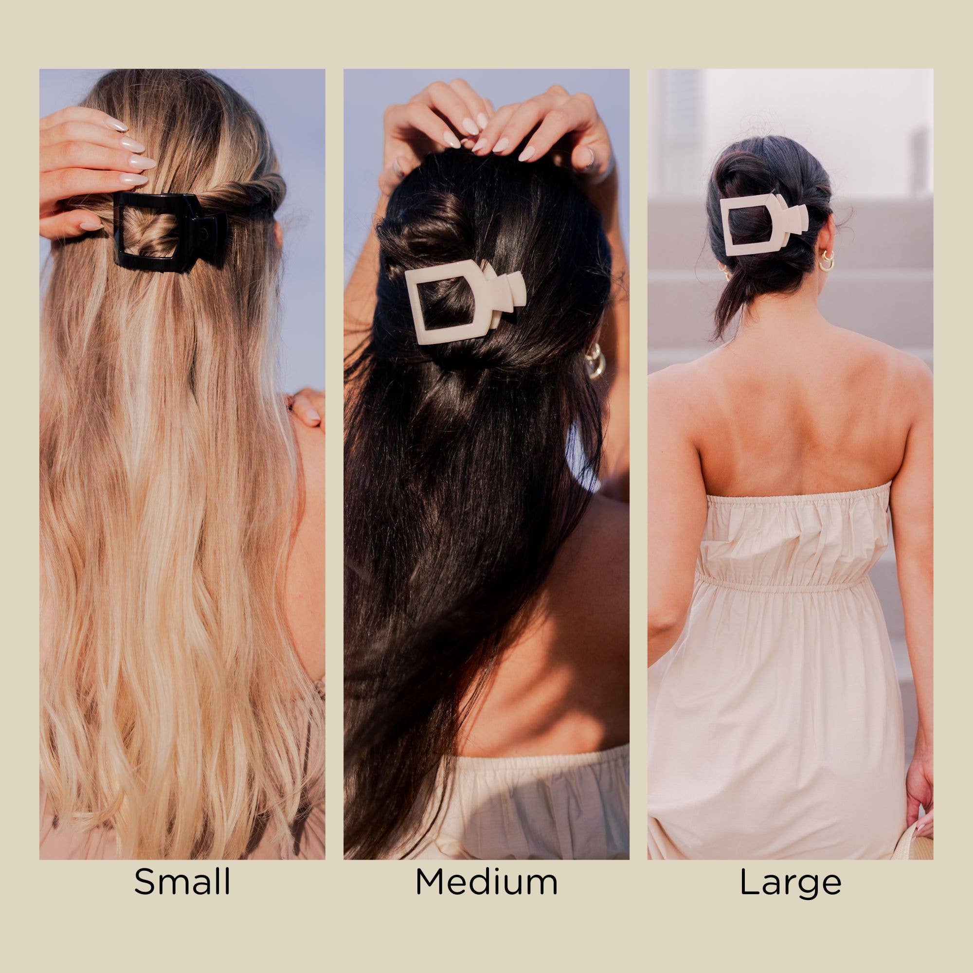 Square Flat Hair Clip | Small | Blonde Tortoise - A'Bekah's Boutique
