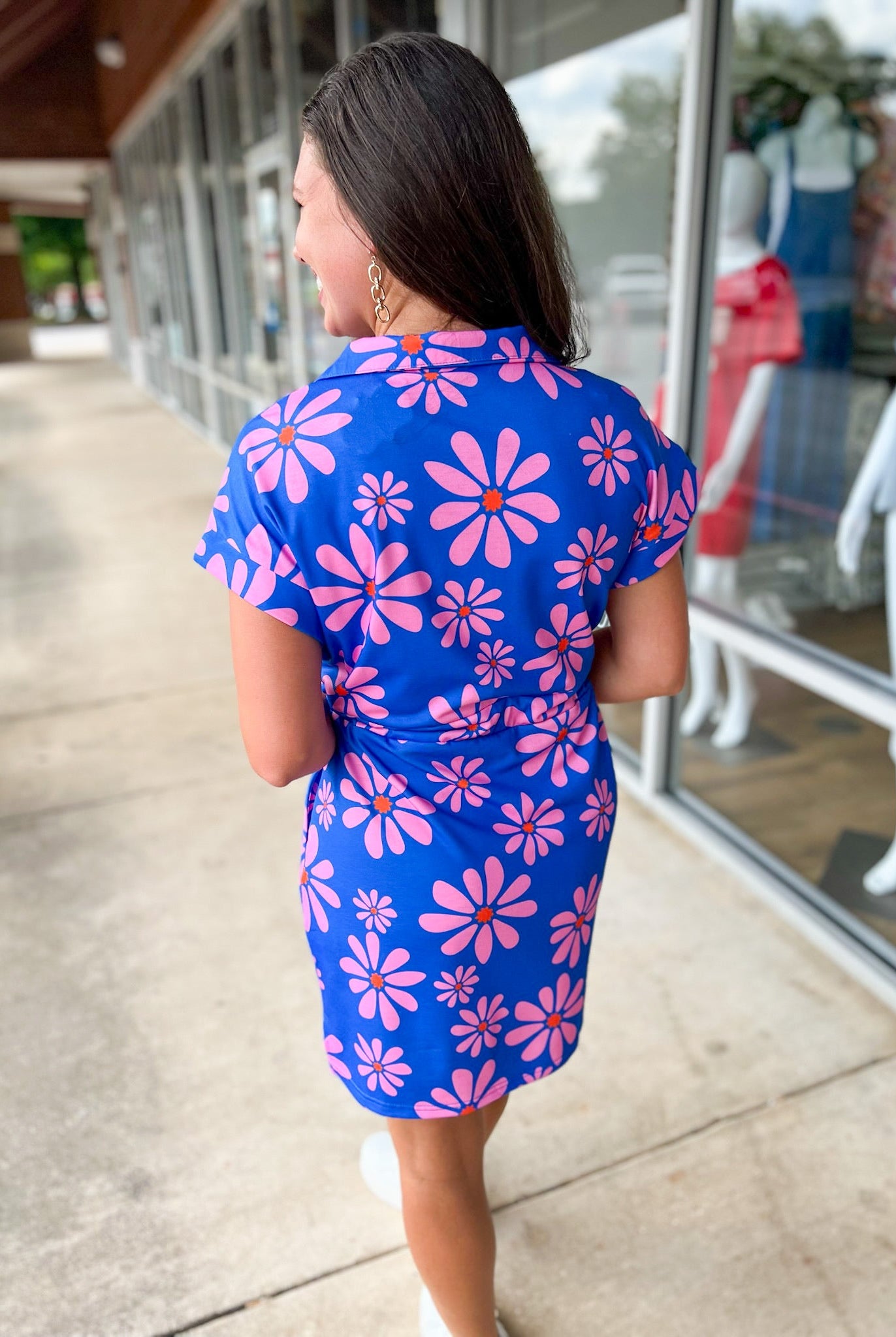 Take Me To Paradise Purple Floral Quarter Zip Dress - A'Bekah's Boutique