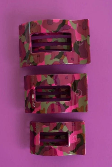 Teleties Garden Glam Medium Flat Rectangle Hair Clip - A'Bekah's Boutique