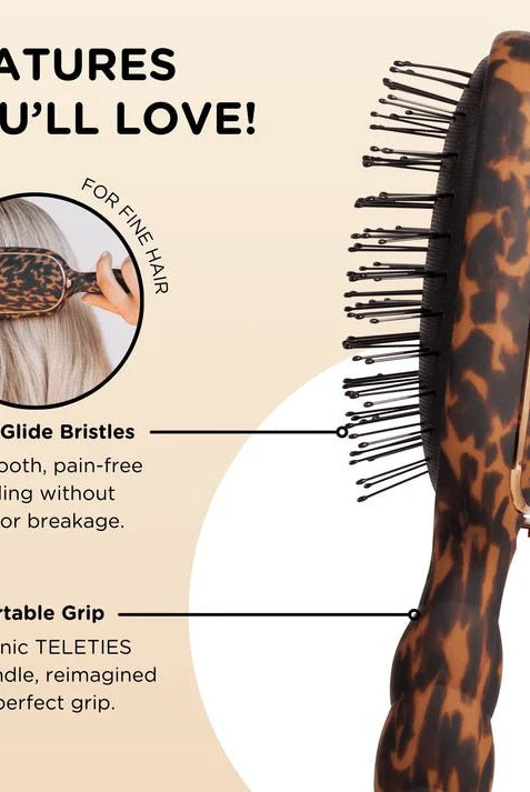 Teleties Tortoise Detangler Hair Brush for Fine Hair - A'Bekah's Boutique