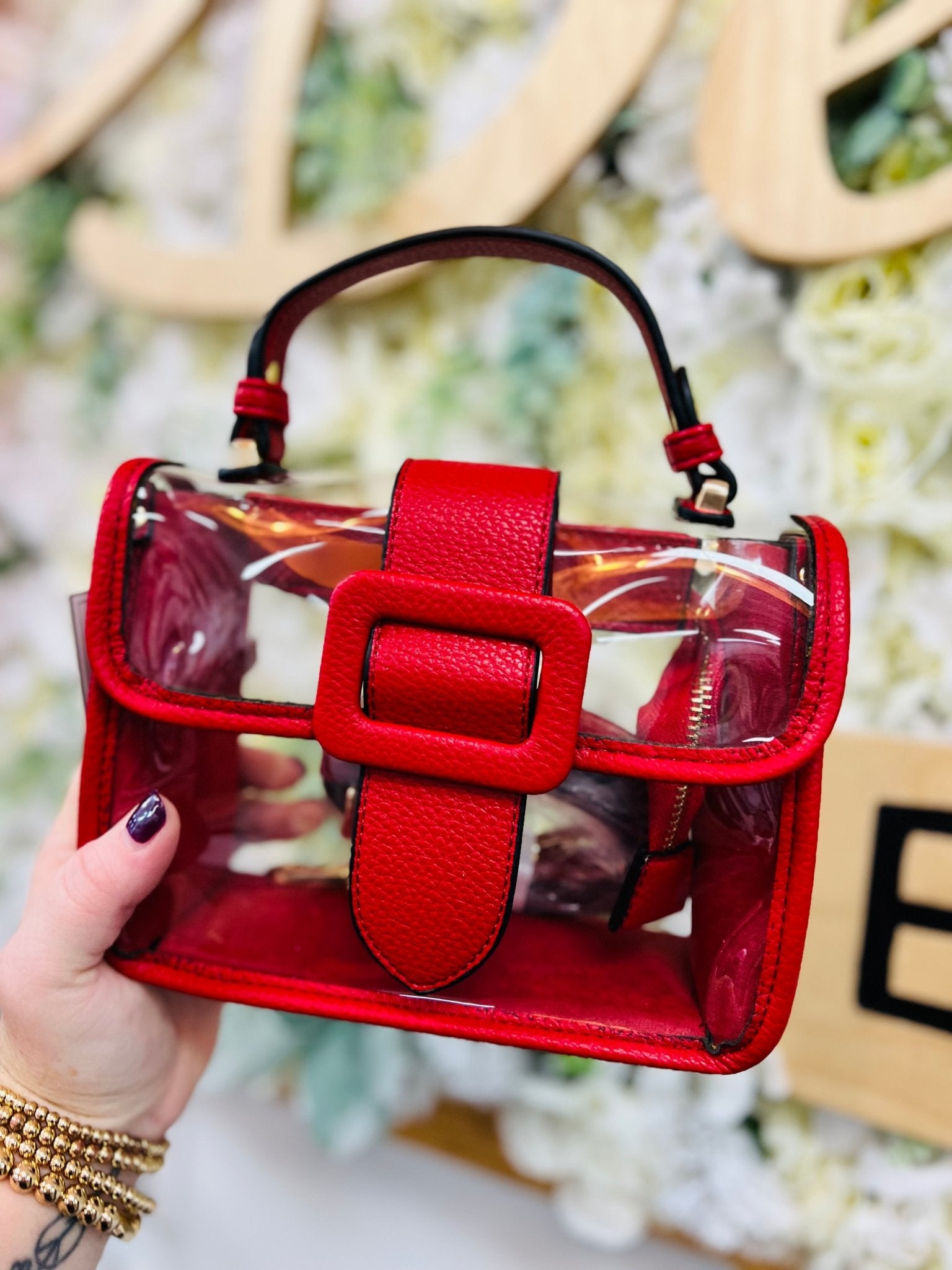Toni Clear Flapover Crossbody Bag – Stadium Purse | Game Day Purse - A'Bekah's Boutique