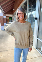Watch It Happen Mocha Long Sleeve Knit Top with Side Slits - A'Bekah's Boutique