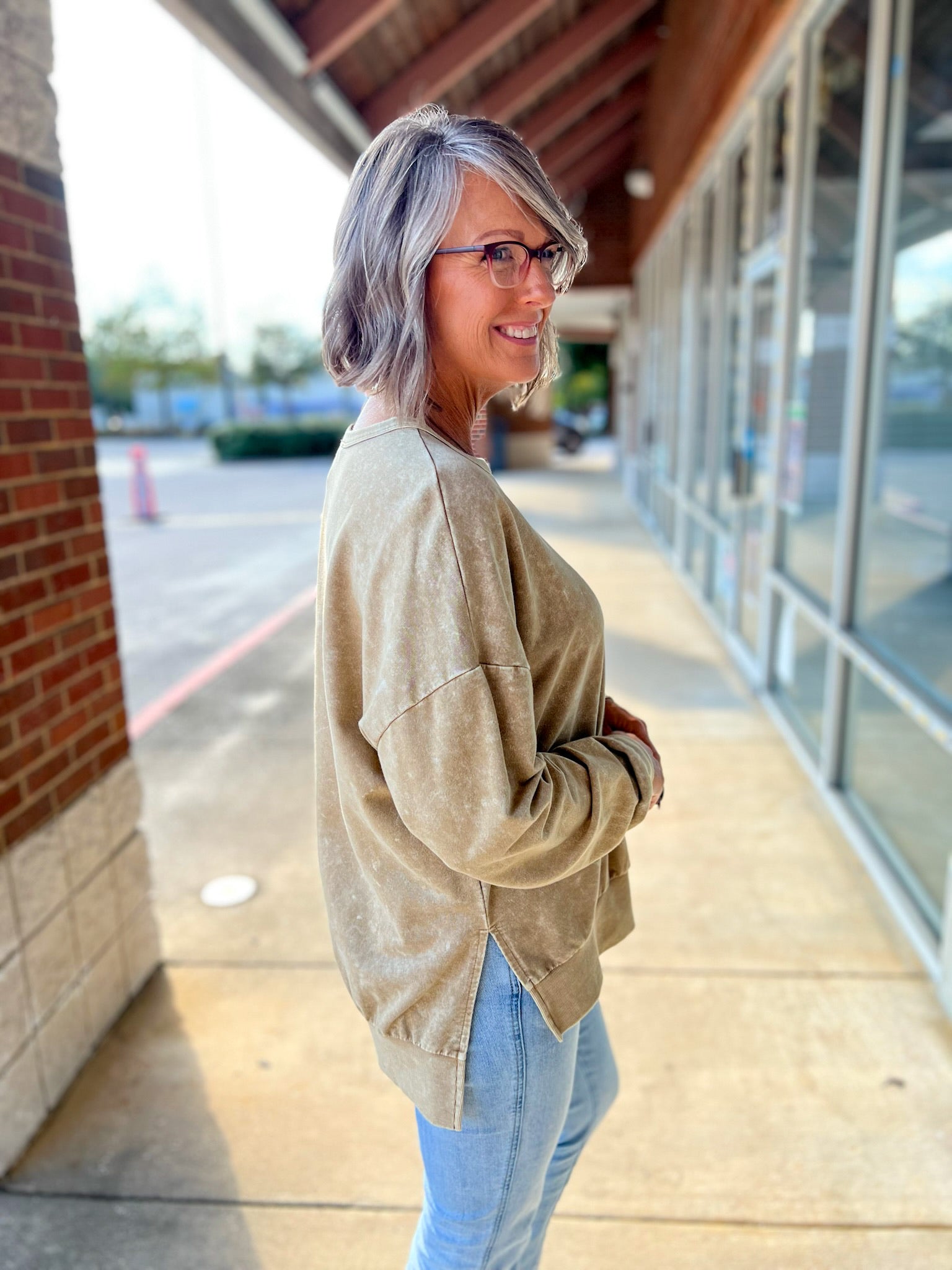 Watch It Happen Mocha Long Sleeve Knit Top with Side Slits - A'Bekah's Boutique