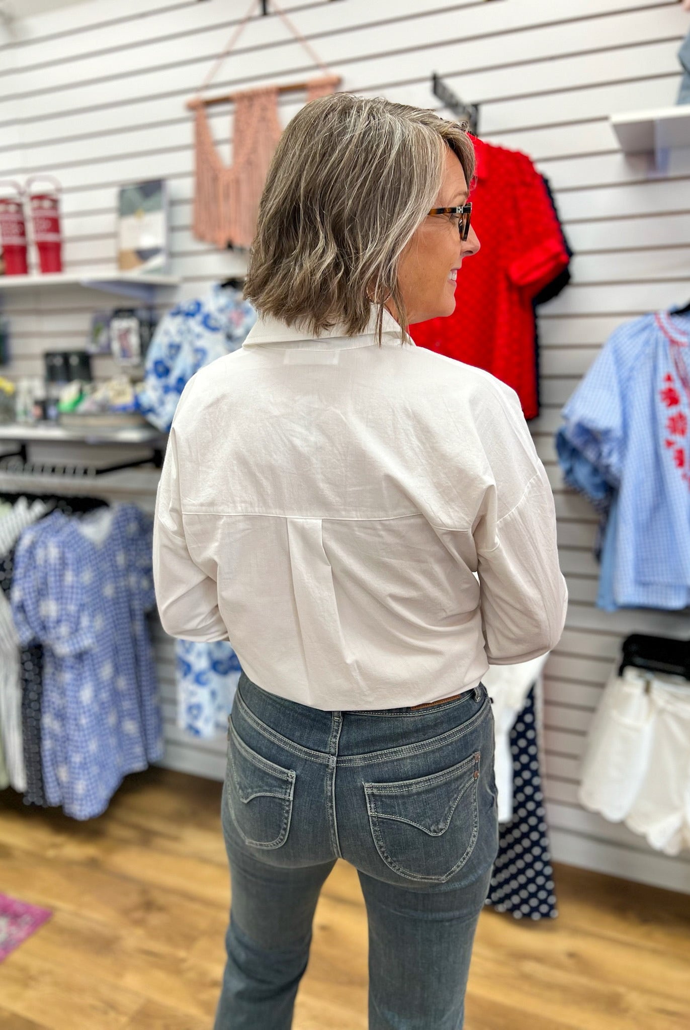White Long Sleeve Button Up Poplin Shirt - A'Bekah's Boutique