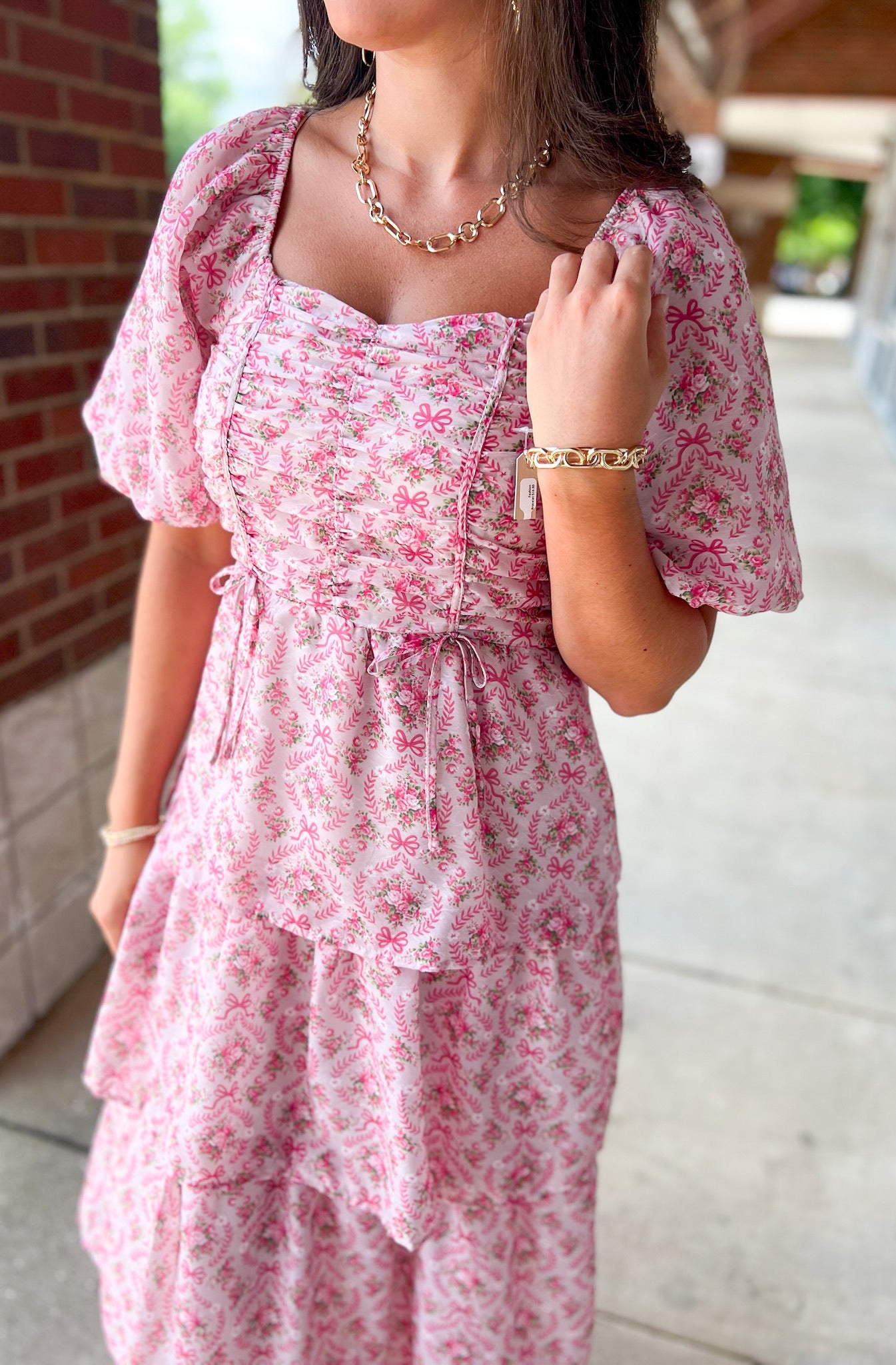 Win The Crowd Taupe and Fuchsia Tiered Maxi Dress - A'Bekah's Boutique