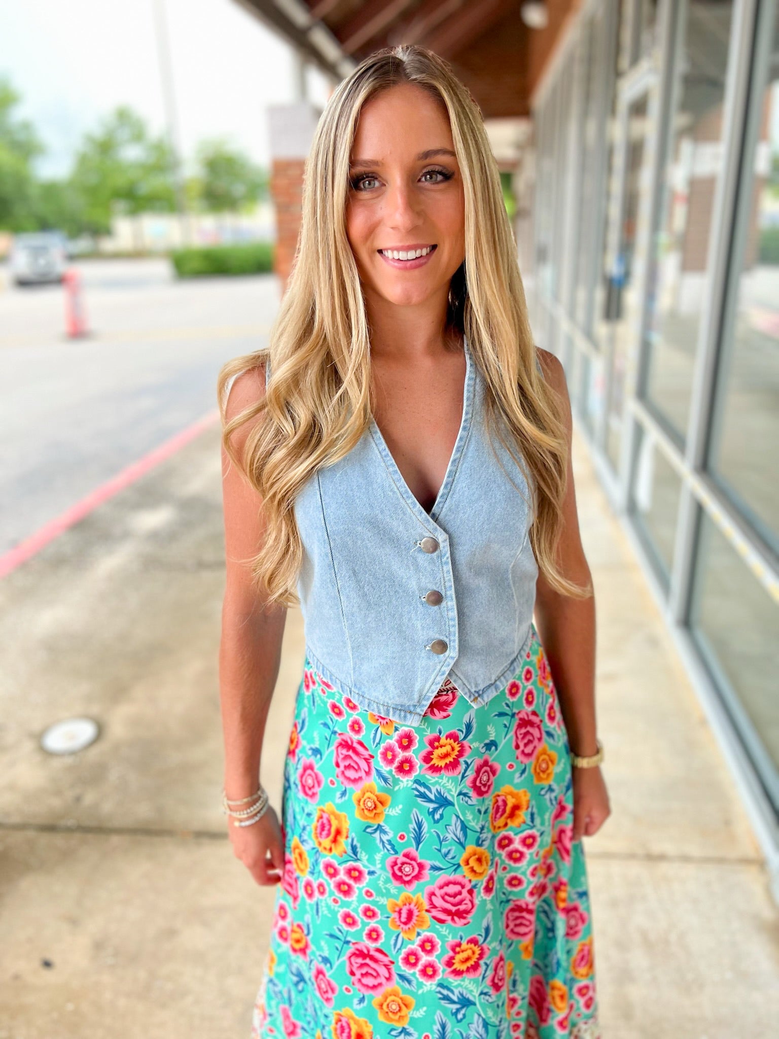 You And Me Light Denim Button Up Vest - A'Bekah's Boutique