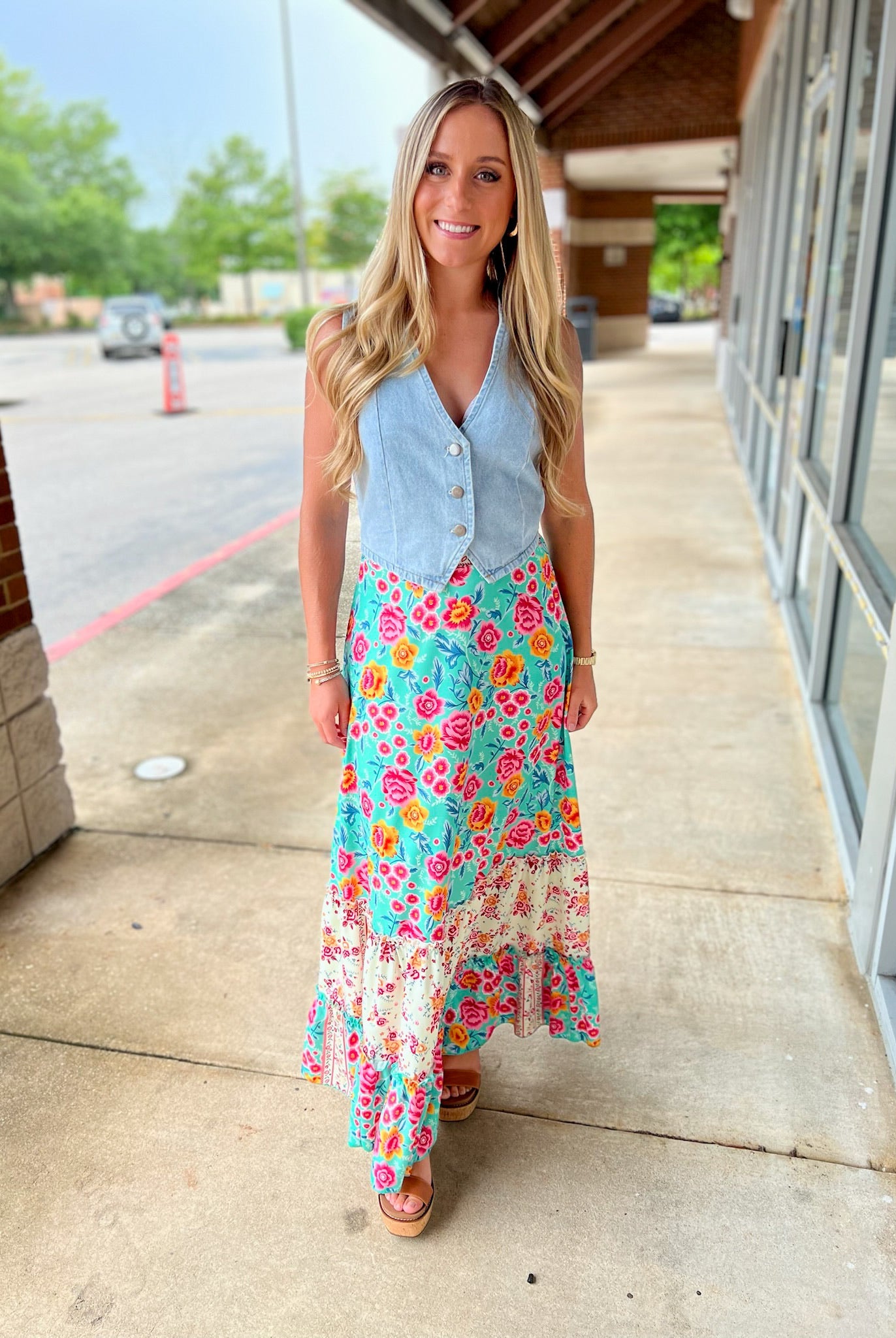 You And Me Light Denim Button Up Vest - A'Bekah's Boutique