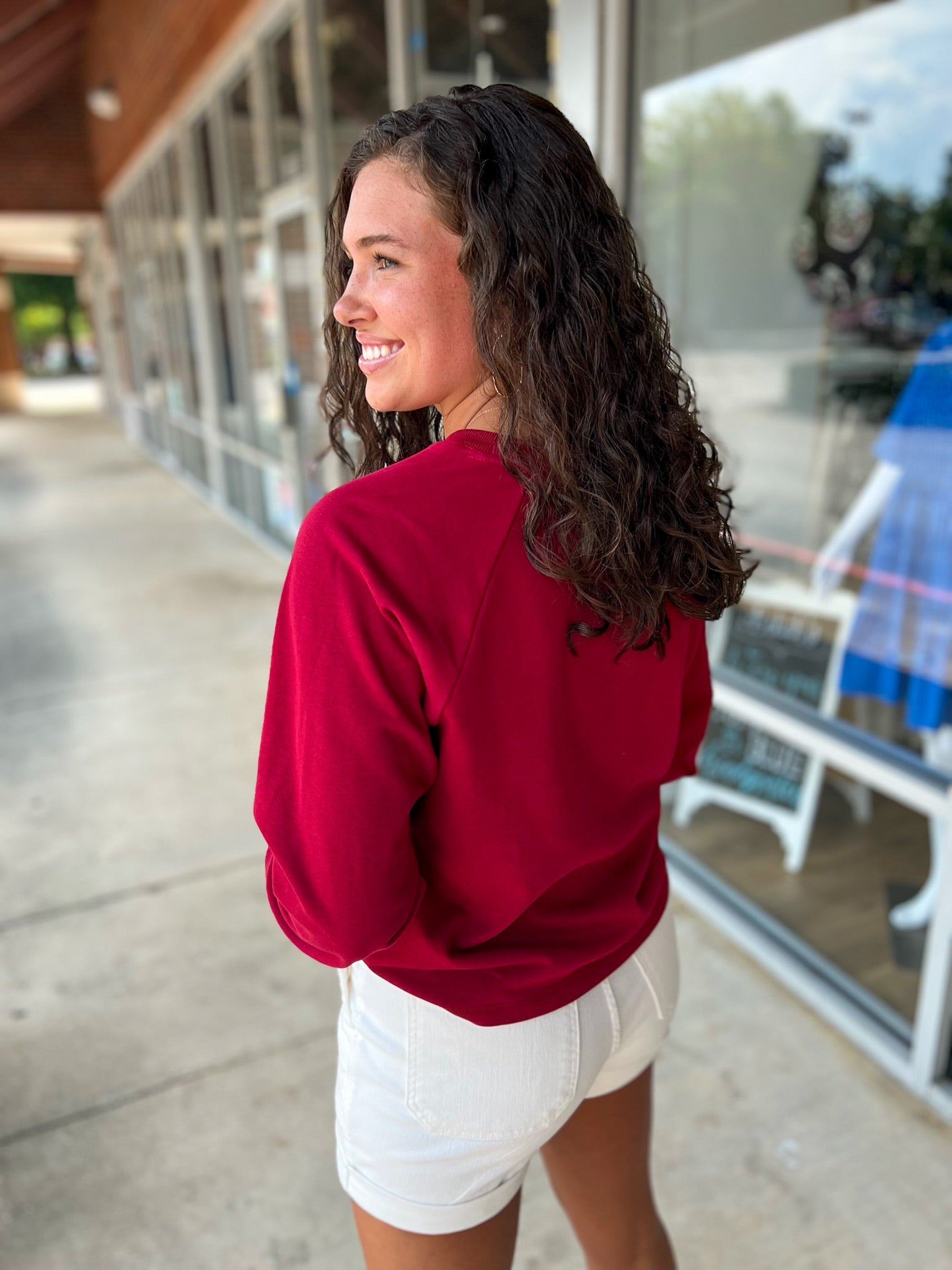 Your Biggest Fan Crimson Alabama Logo Cropped Sweatshirt - A'Bekah's Boutique