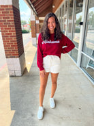 Your Biggest Fan Crimson Alabama Logo Cropped Sweatshirt - A'Bekah's Boutique