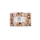 TELETIES small flat rectangle hair claw clip in blonde tortoise leopard pattern