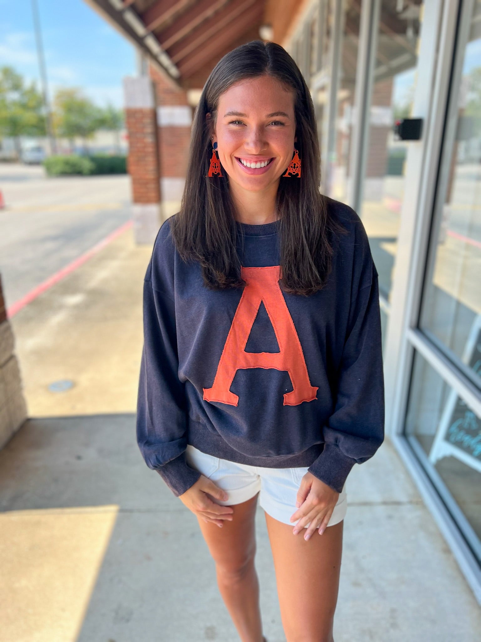 Auburn Navy Sweatshirt with Orange A