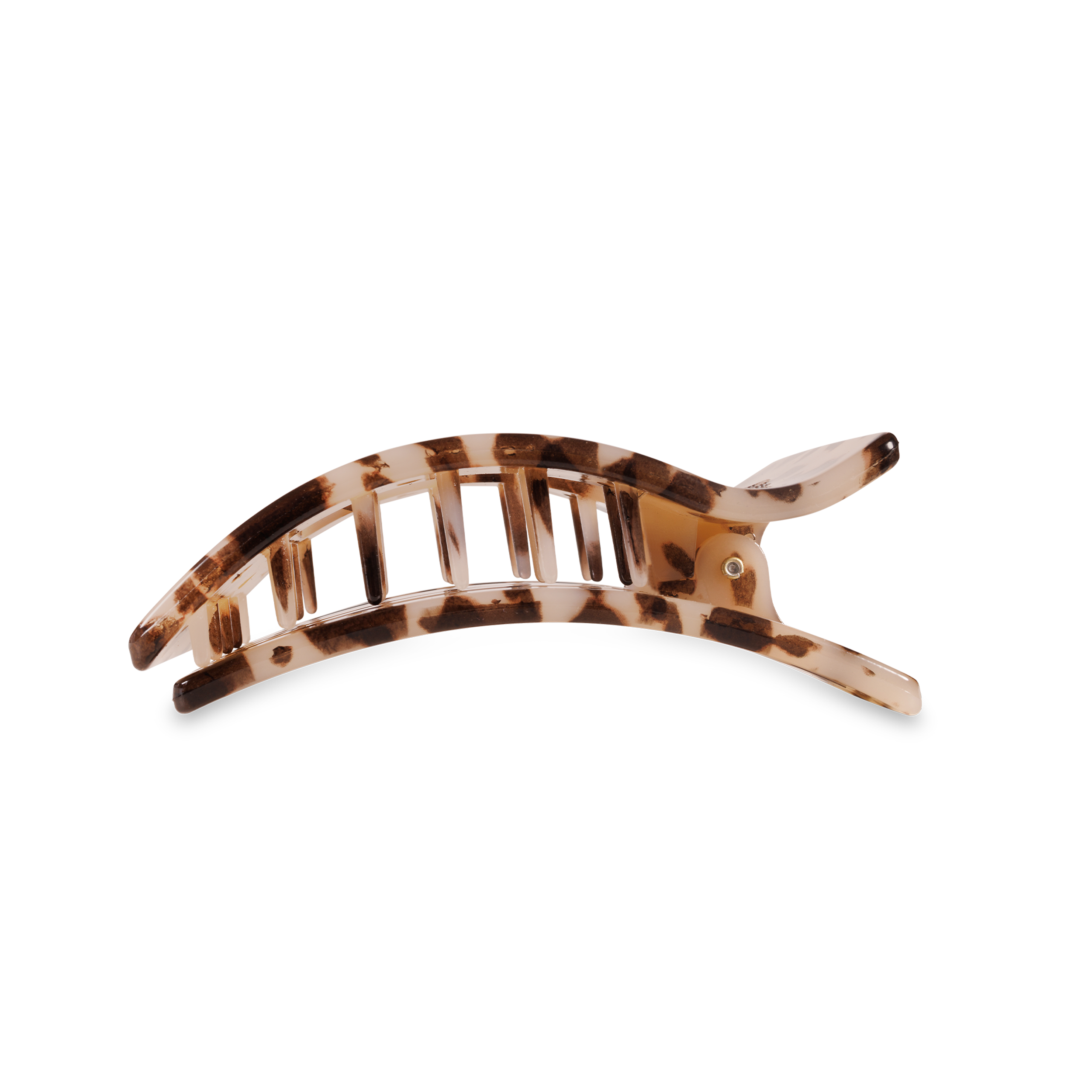 Medium flat rectangle hair claw clip in blonde tortoise shell pattern
