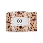TELETIES medium flat rectangle hair clip in blonde tortoise leopard print pattern