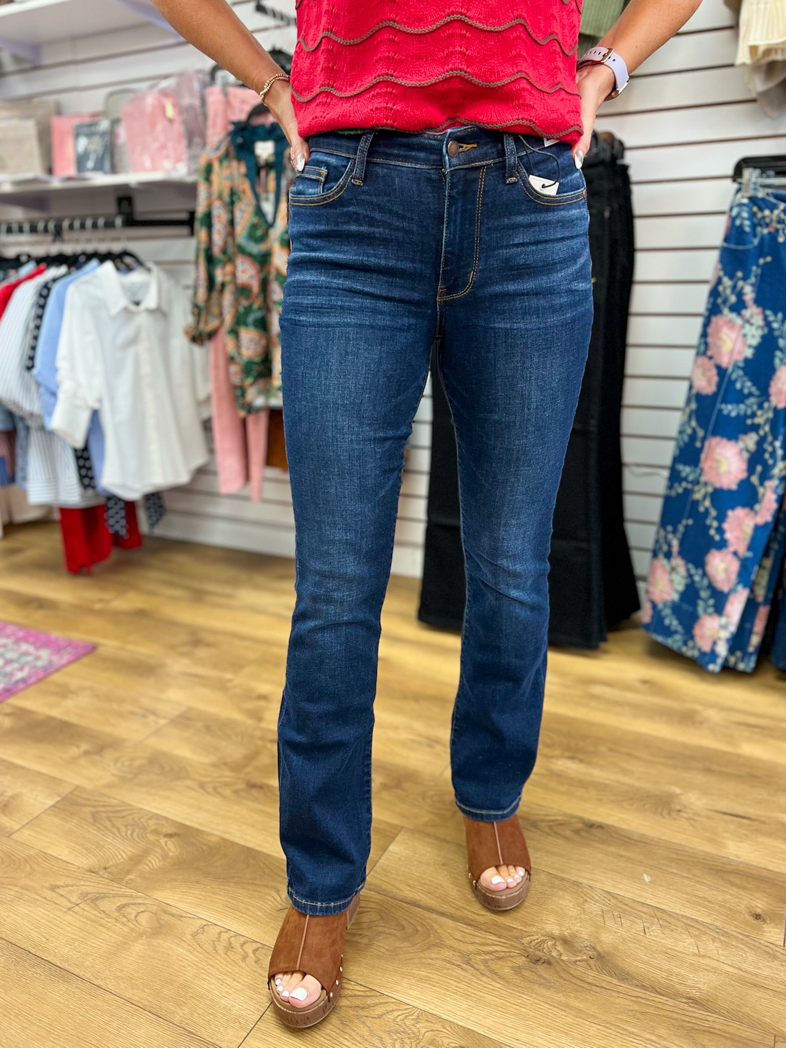 Judy Blue Dark Wash Mid Rise Bootcut Jeans 32" Inseam