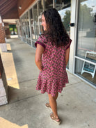 All I Wanna Say Wine Abstract Print V - Neck Dress - A'Bekah's Boutique