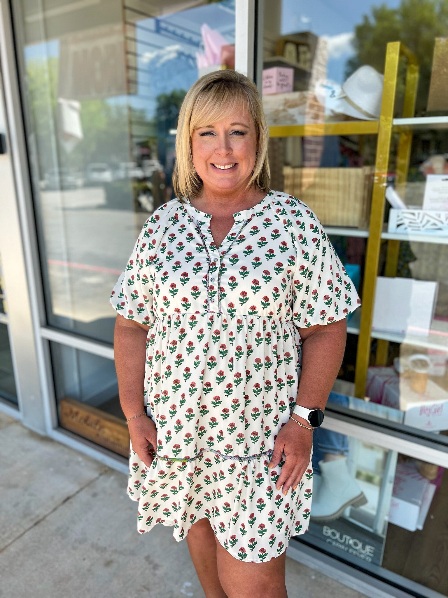 All Is Well Cream Floral Dress - A'Bekah's Boutique