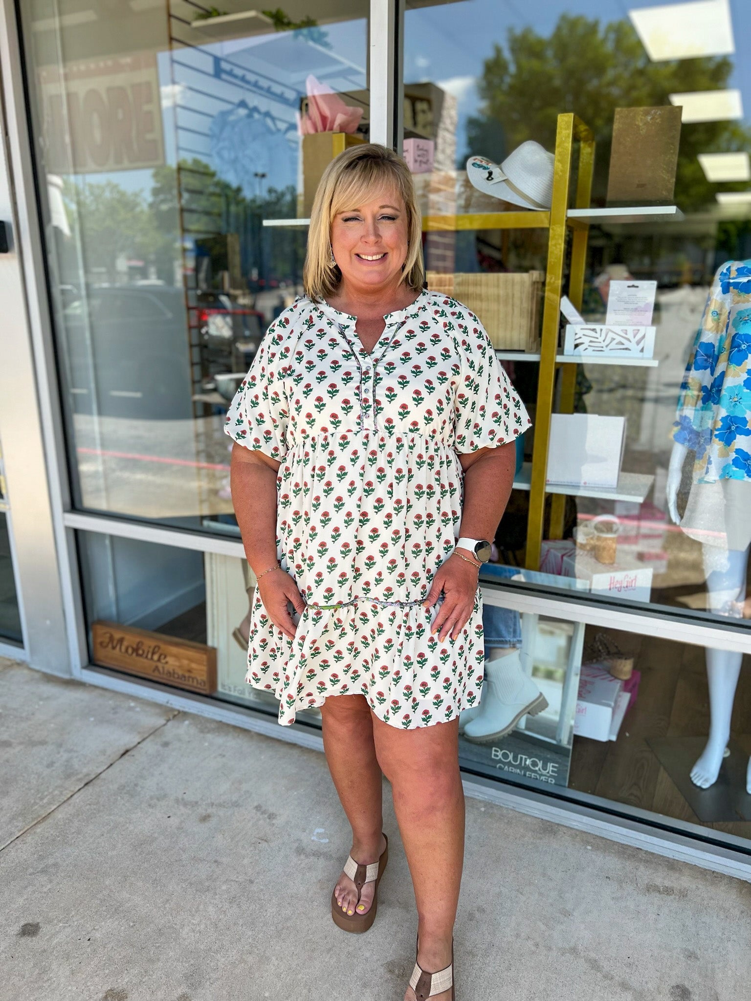 All Is Well Cream Floral Dress - A'Bekah's Boutique