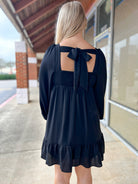 Always Make Time Black Dress with Tie Back Detail - A'Bekah's Boutique