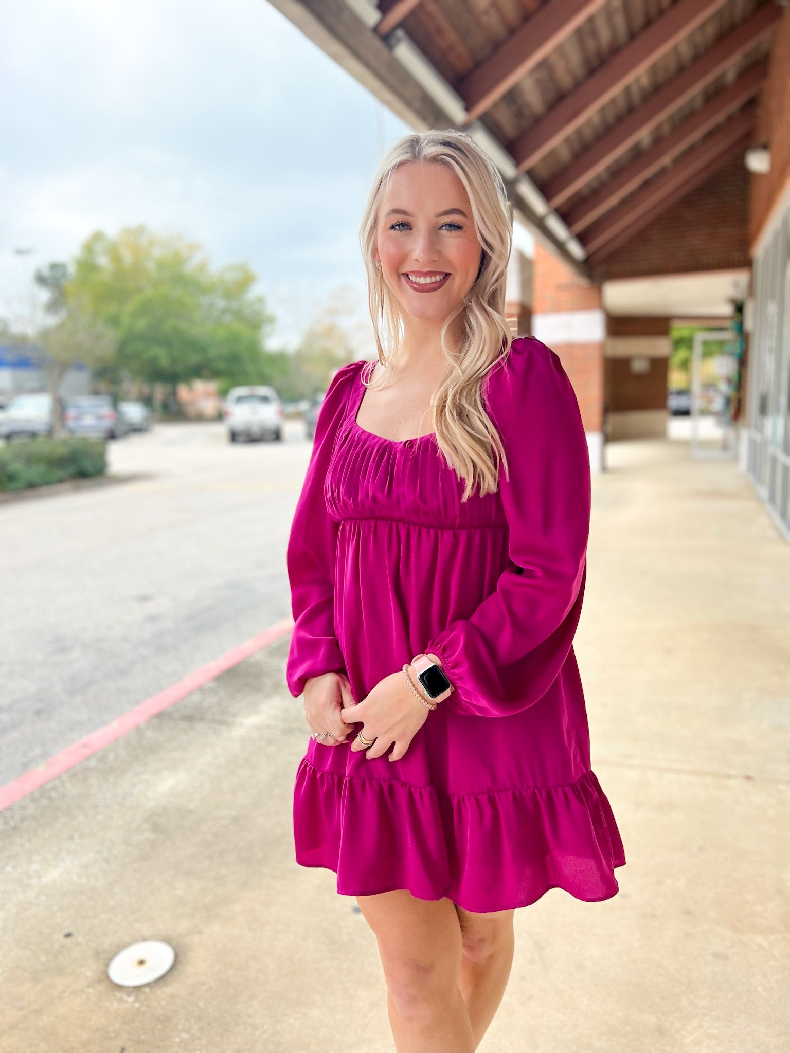 Always Make Time Magenta Dress with Tie Back Detail - A'Bekah's Boutique