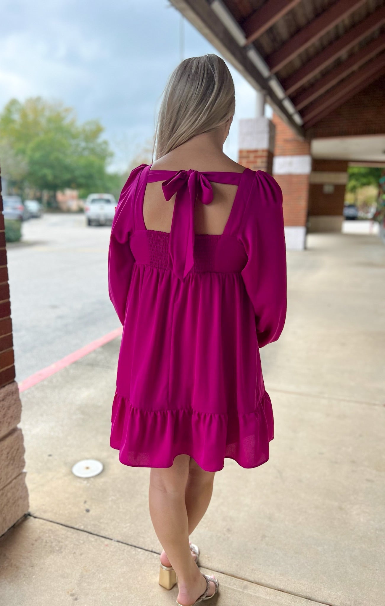 Always Make Time Magenta Dress with Tie Back Detail - A'Bekah's Boutique