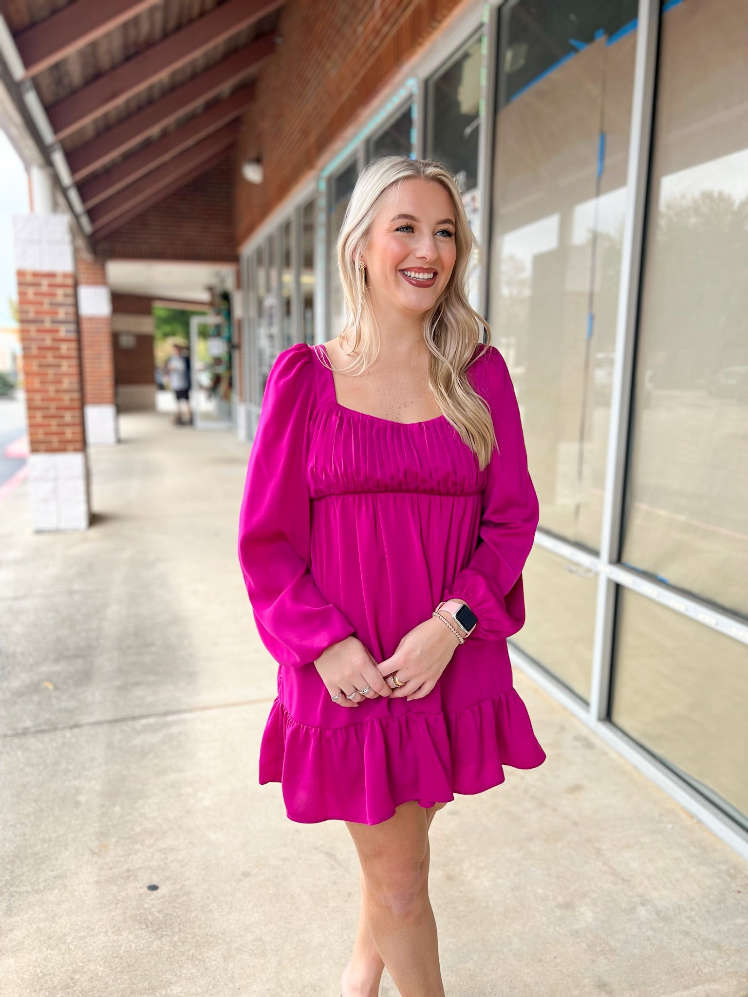 Always Make Time Magenta Dress with Tie Back Detail - A'Bekah's Boutique