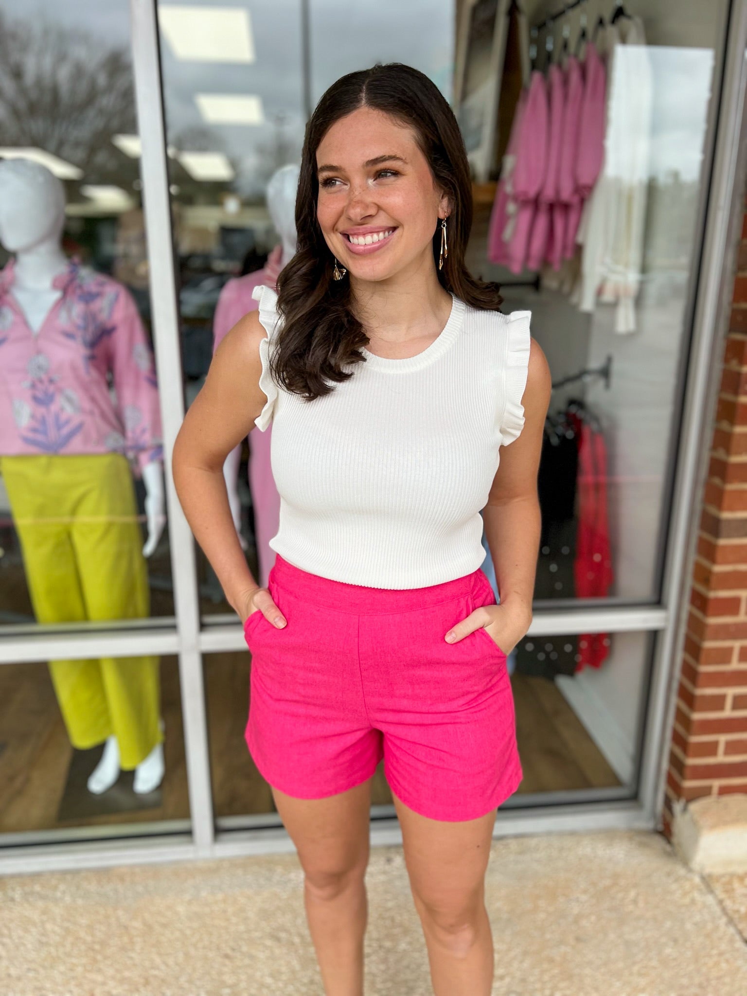 Anything Goes White Ruffle Sleeveless Top - A'Bekah's Boutique