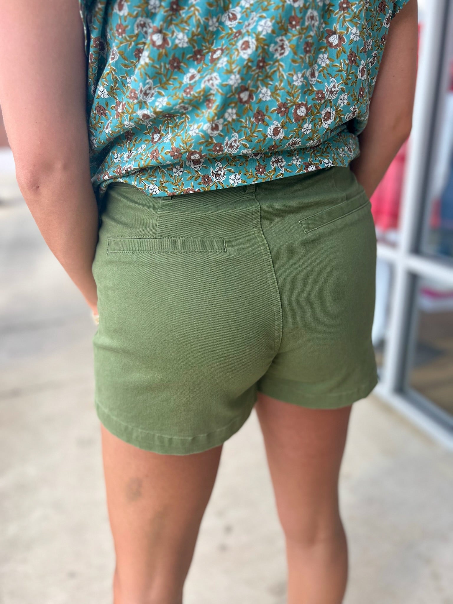 Back To Good Olive High Waisted Shorts - A'Bekah's Boutique