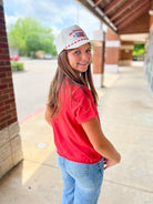 Be a Star Girls Cayenne Red Star Applique T-Shirt - A'Bekah's Boutique