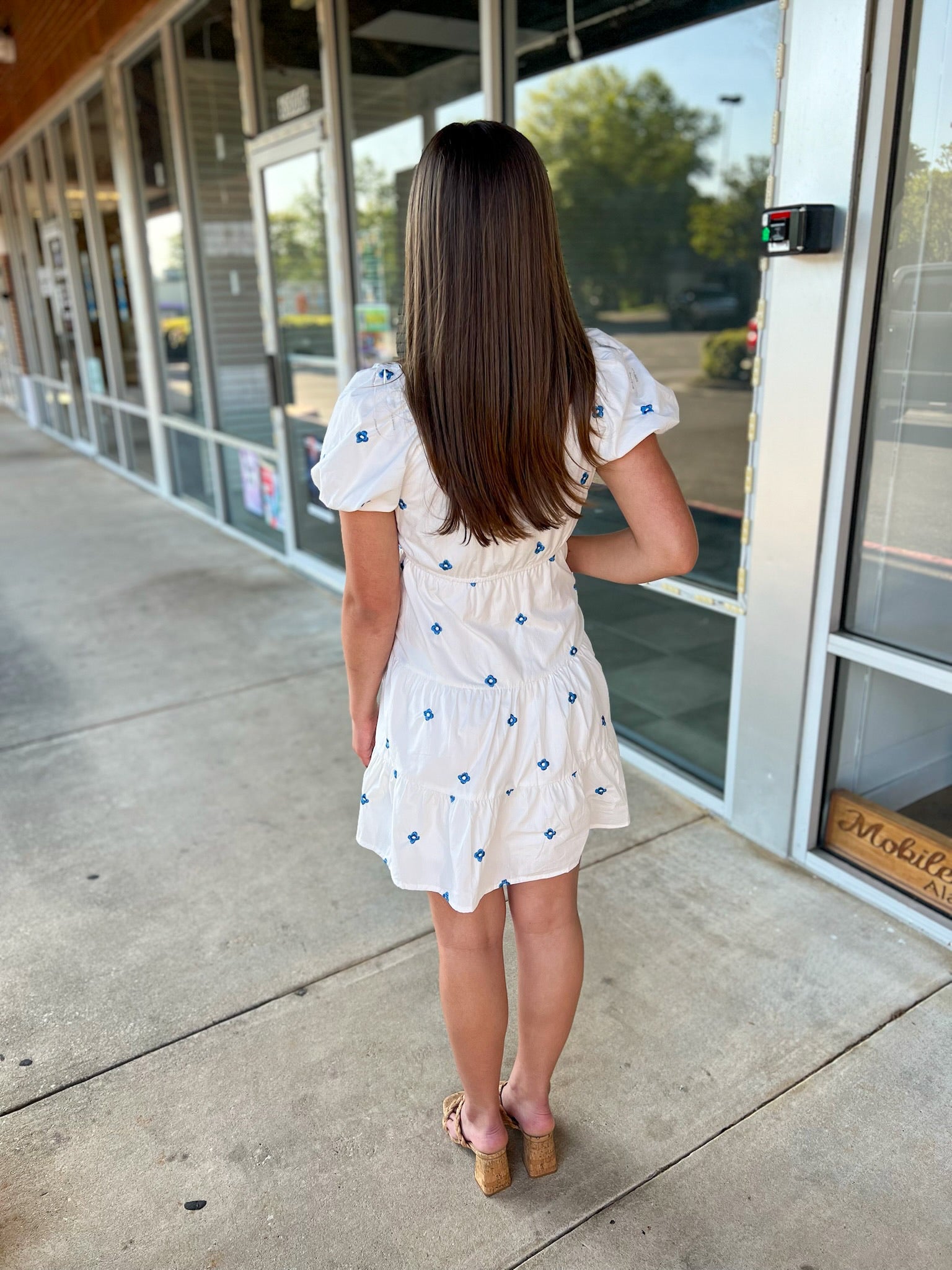 Be Kind Girls Off White Dress with Blue Flowers - A'Bekah's Boutique