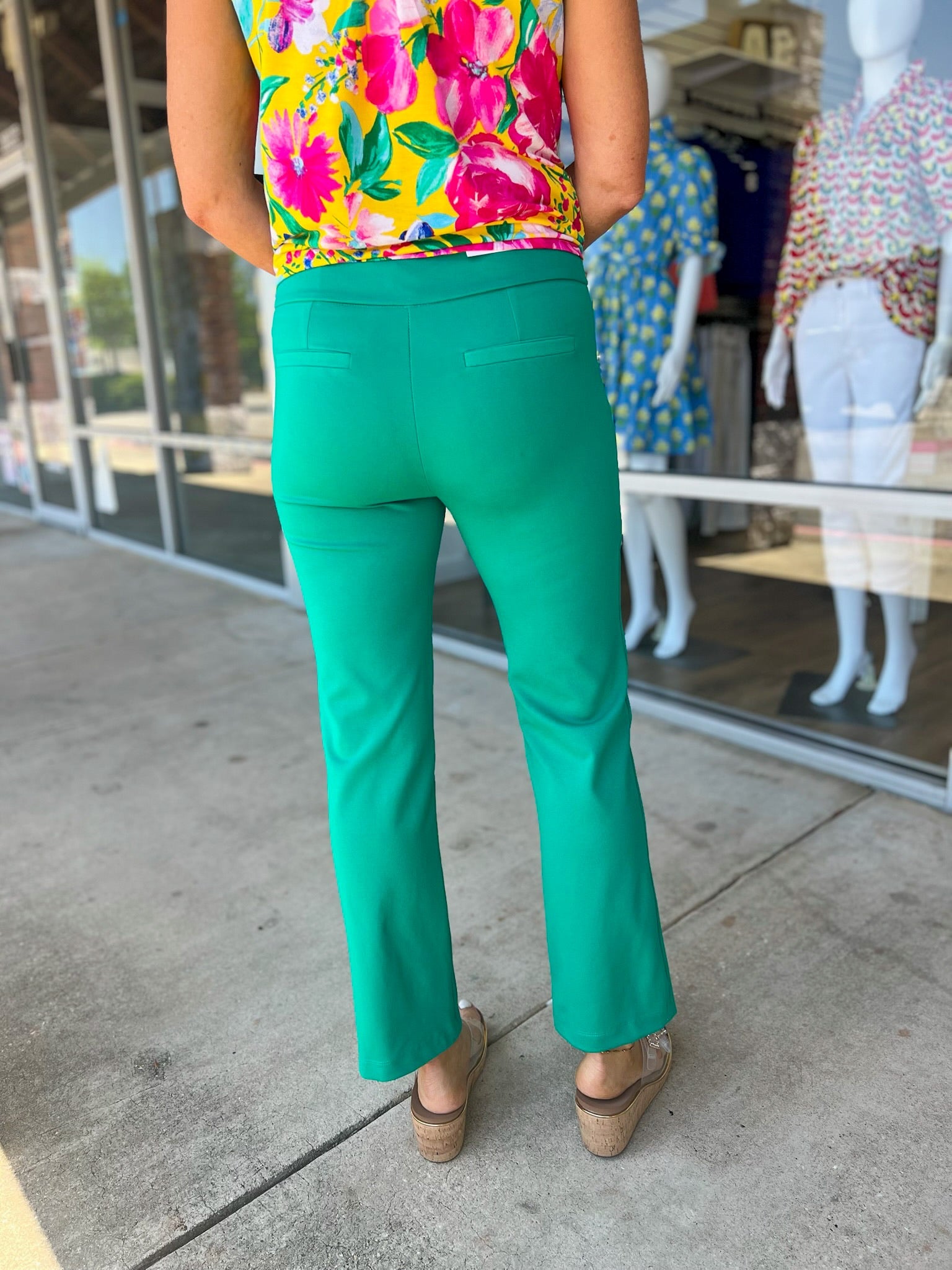 Believe In Us Kelly Green High Waisted Slim Straight Magic Pants - A'Bekah's Boutique