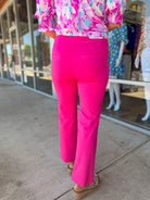 Believe In Us Pink Sapphire High Waisted Slim Straight Magic Pants - A'Bekah's Boutique
