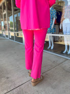 Believe In Us Pink Sapphire High Waisted Slim Straight Magic Pants - A'Bekah's Boutique