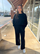 Black Fleece Pullover and Pants Set - A'Bekah's Boutique