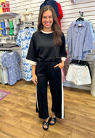 Black Luxeknit Colorblock Wide Leg Pants Set - A'Bekah's Boutique