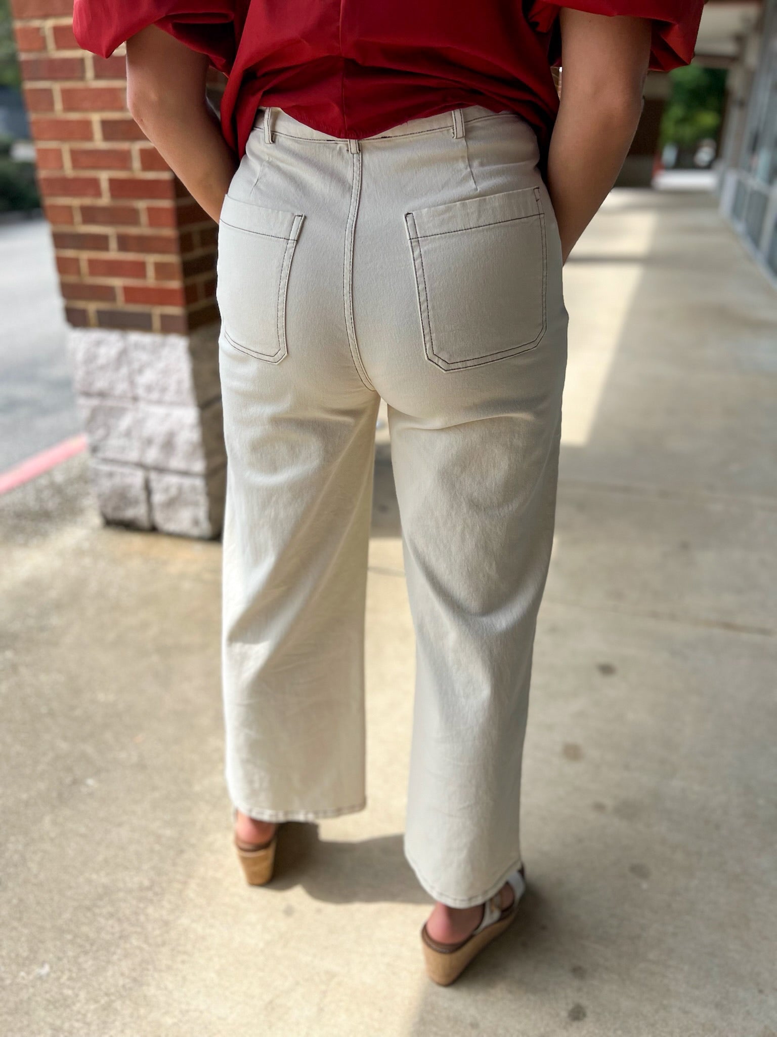 Bottoms Up Ecru High Waisted Wide Leg Pants - A'Bekah's Boutique