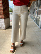 Bottoms Up Ecru High Waisted Wide Leg Pants - A'Bekah's Boutique