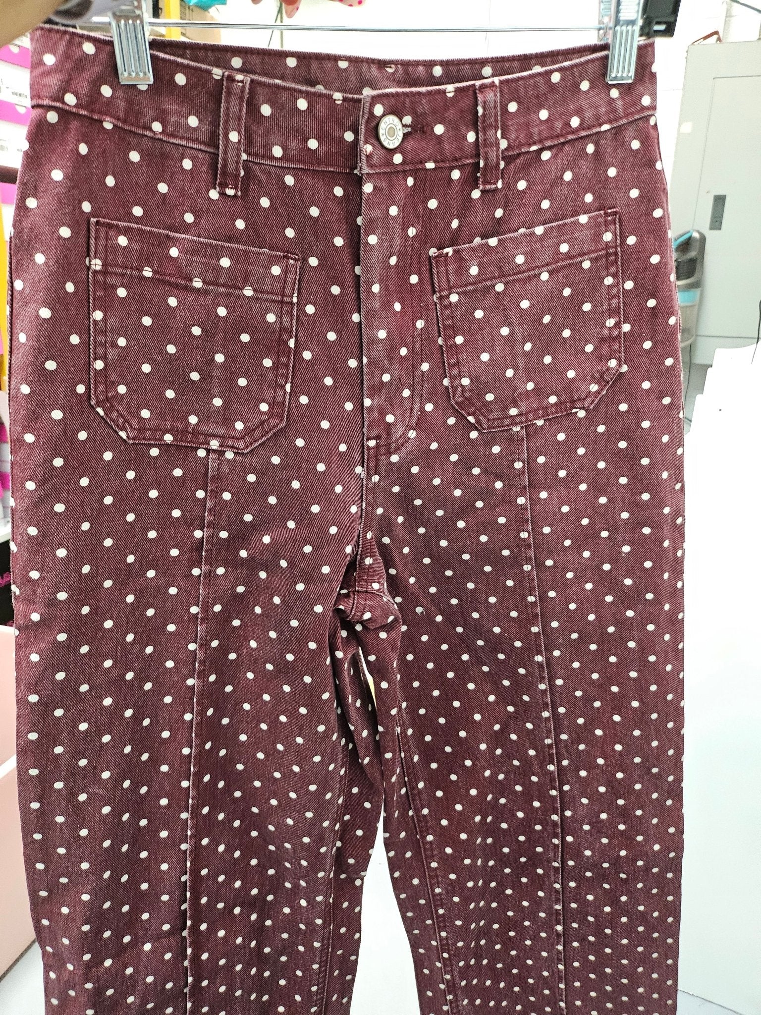 Burgundy Polka Dot Wide Leg Pants - A'Bekah's Boutique