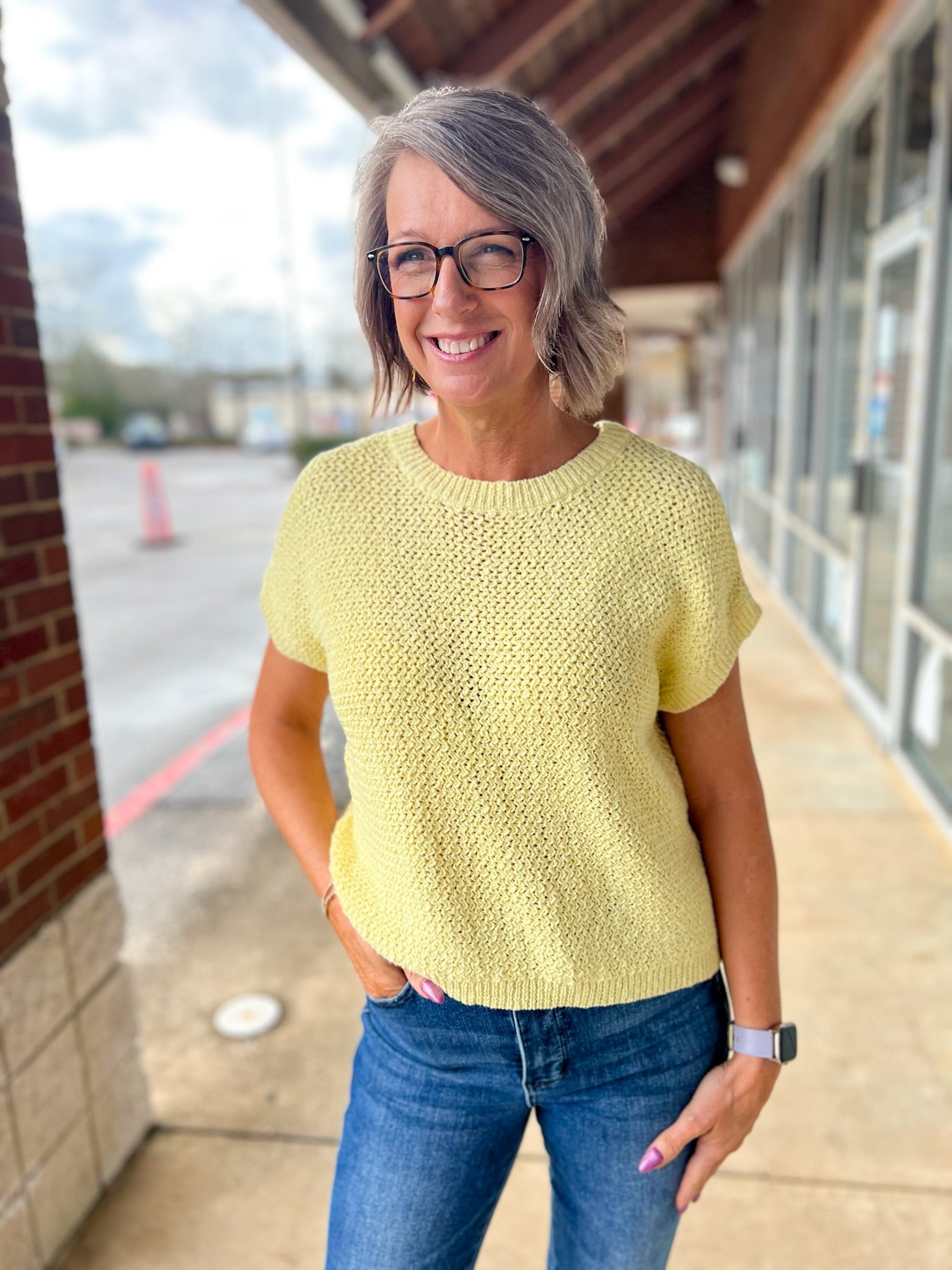 Butter Cream Yellow Lightweight Sweater with Cap Sleeves - A'Bekah's Boutique