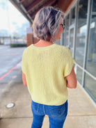 Butter Cream Yellow Lightweight Sweater with Cap Sleeves - A'Bekah's Boutique