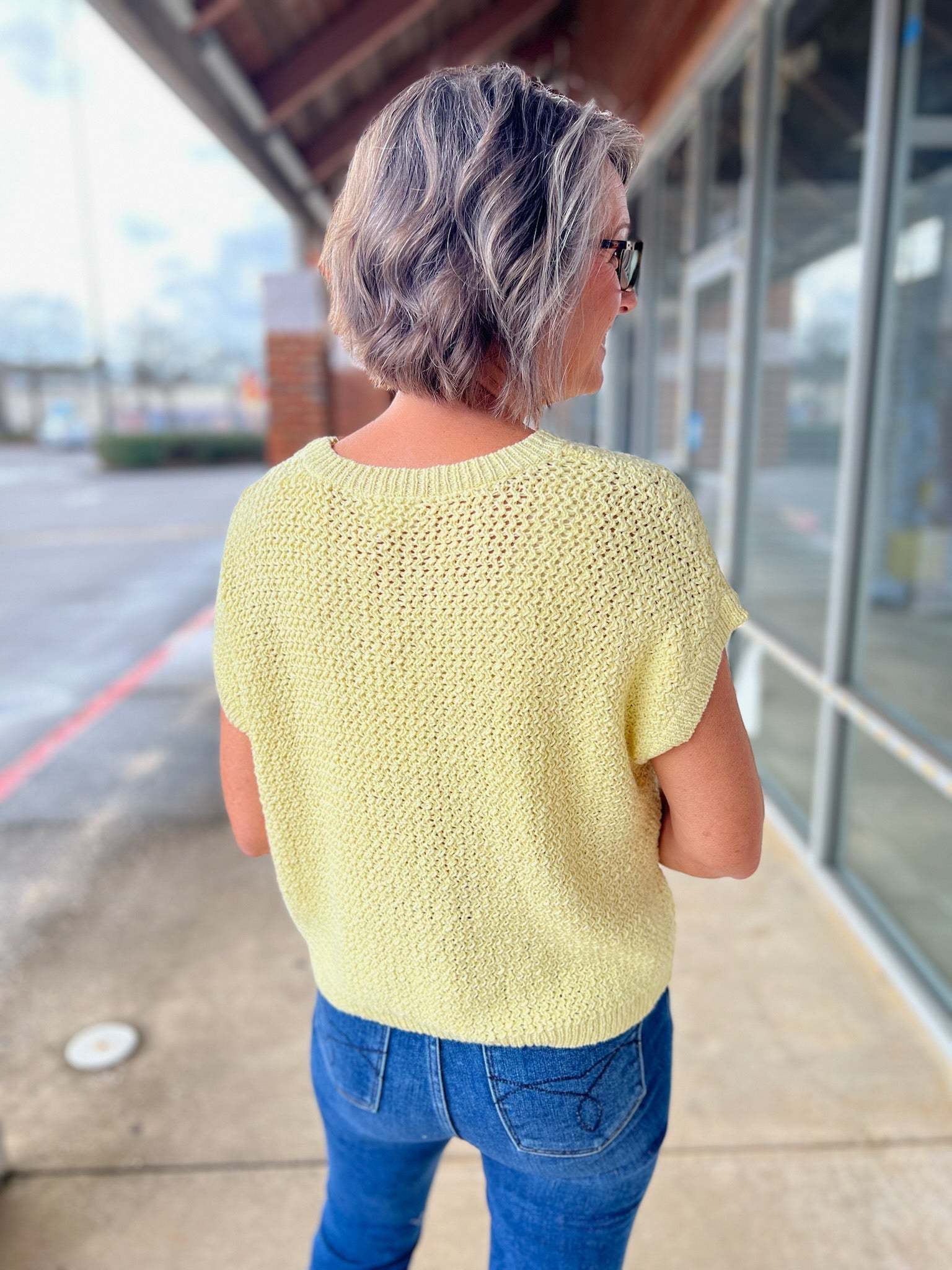 Butter Cream Yellow Lightweight Sweater with Cap Sleeves - A'Bekah's Boutique