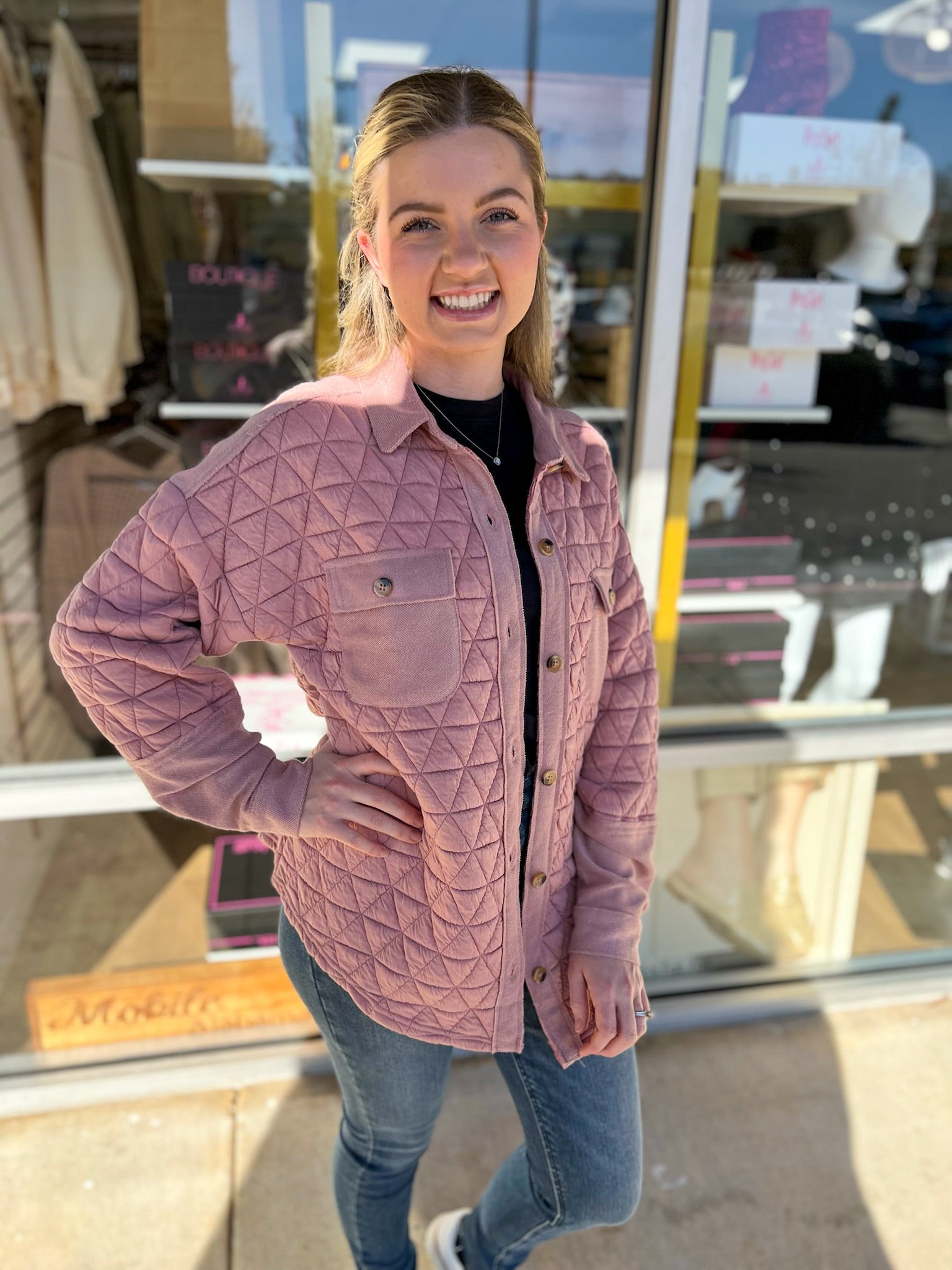 Calling On You Blush Quilted Shacket - A'Bekah's Boutique