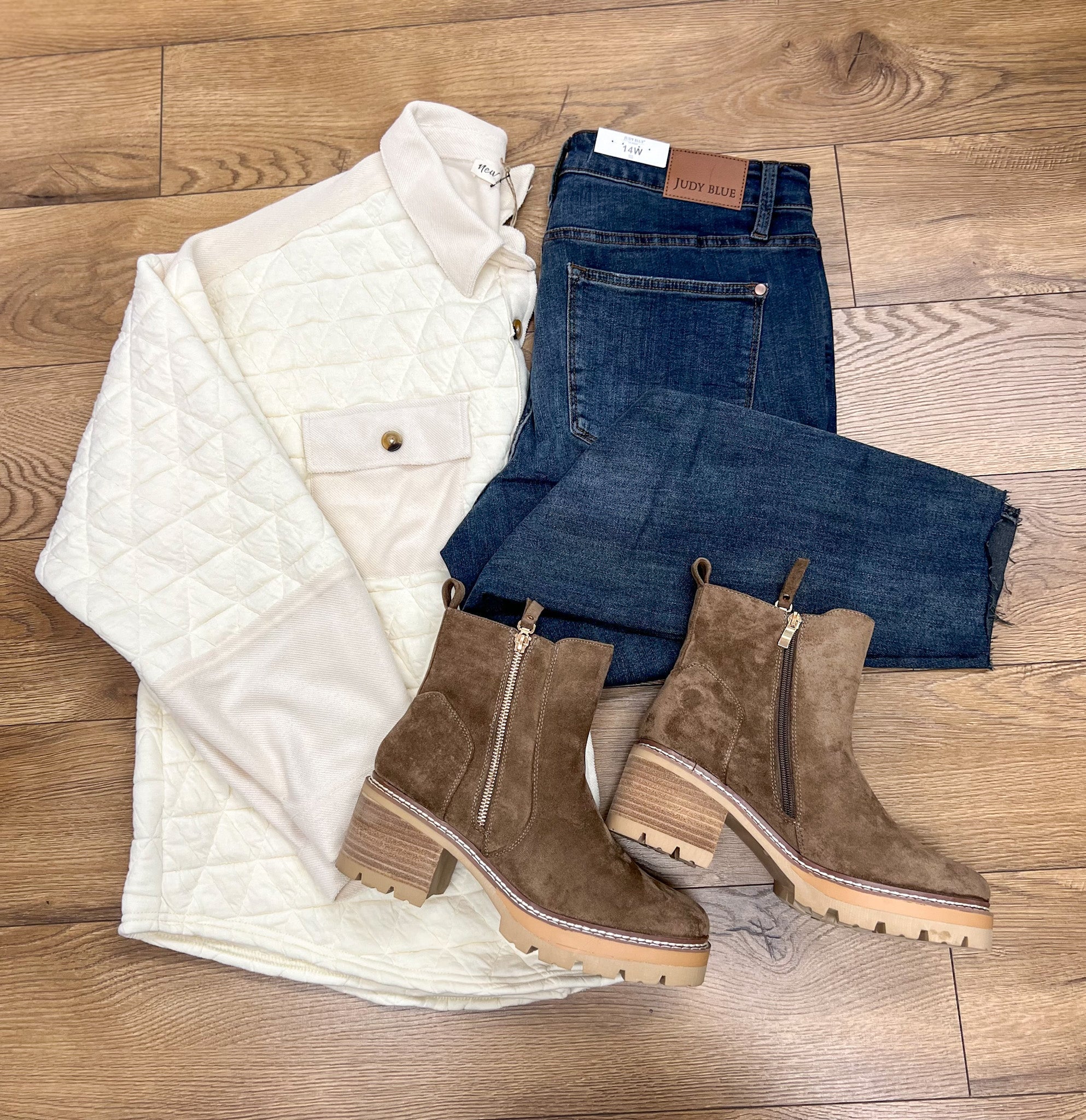 Calling On You Curvy Cream Quilted Shacket - A'Bekah's Boutique