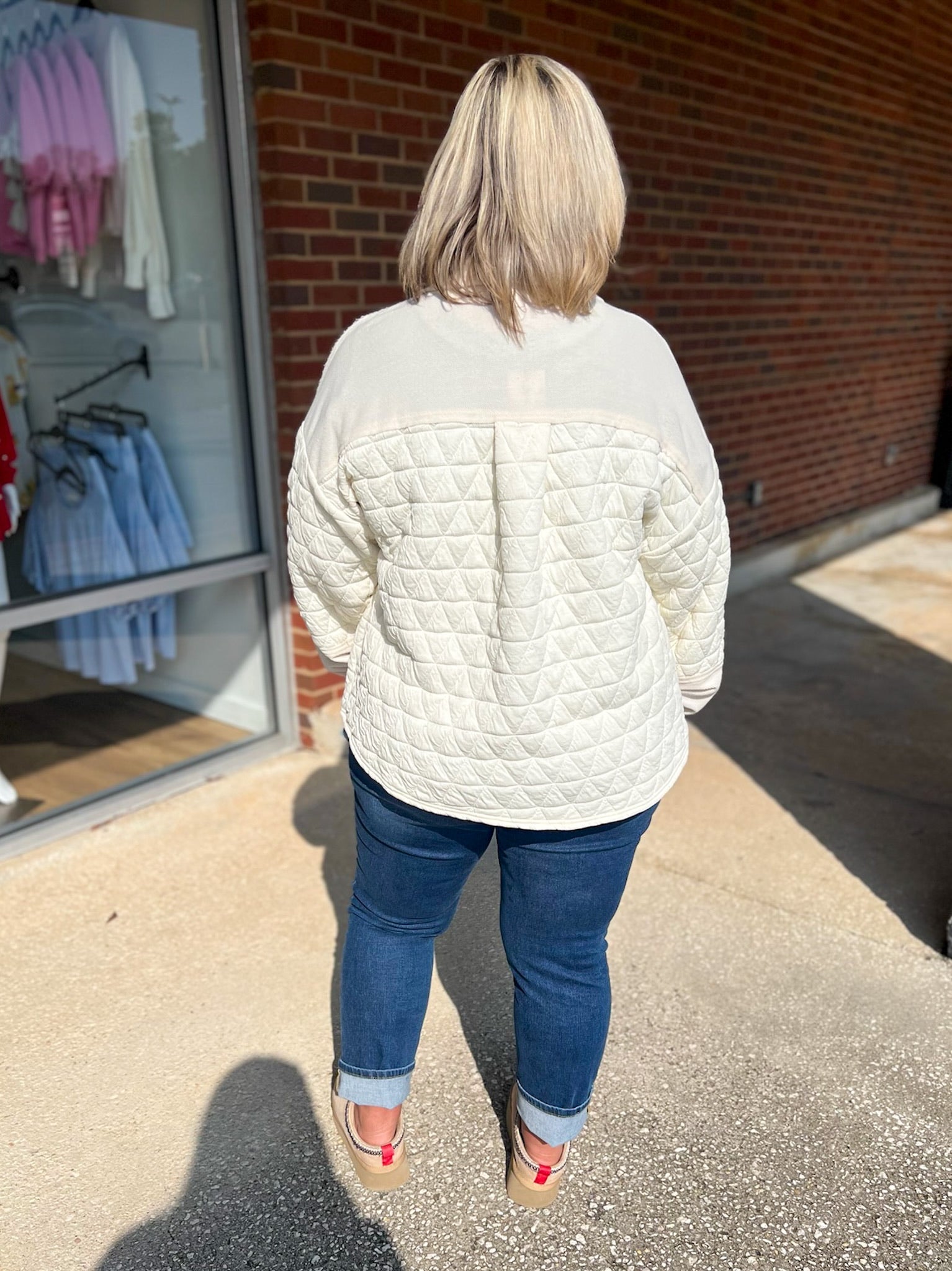 Calling On You Curvy Cream Quilted Shacket - A'Bekah's Boutique