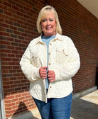 Calling On You Curvy Cream Quilted Shacket - A'Bekah's Boutique