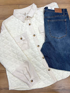 Calling On You Curvy Cream Quilted Shacket - A'Bekah's Boutique