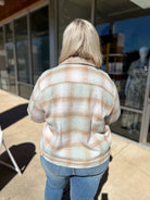 Calling Your Name Pistachio Mix Plaid Shacket (R) - A'Bekah's Boutique