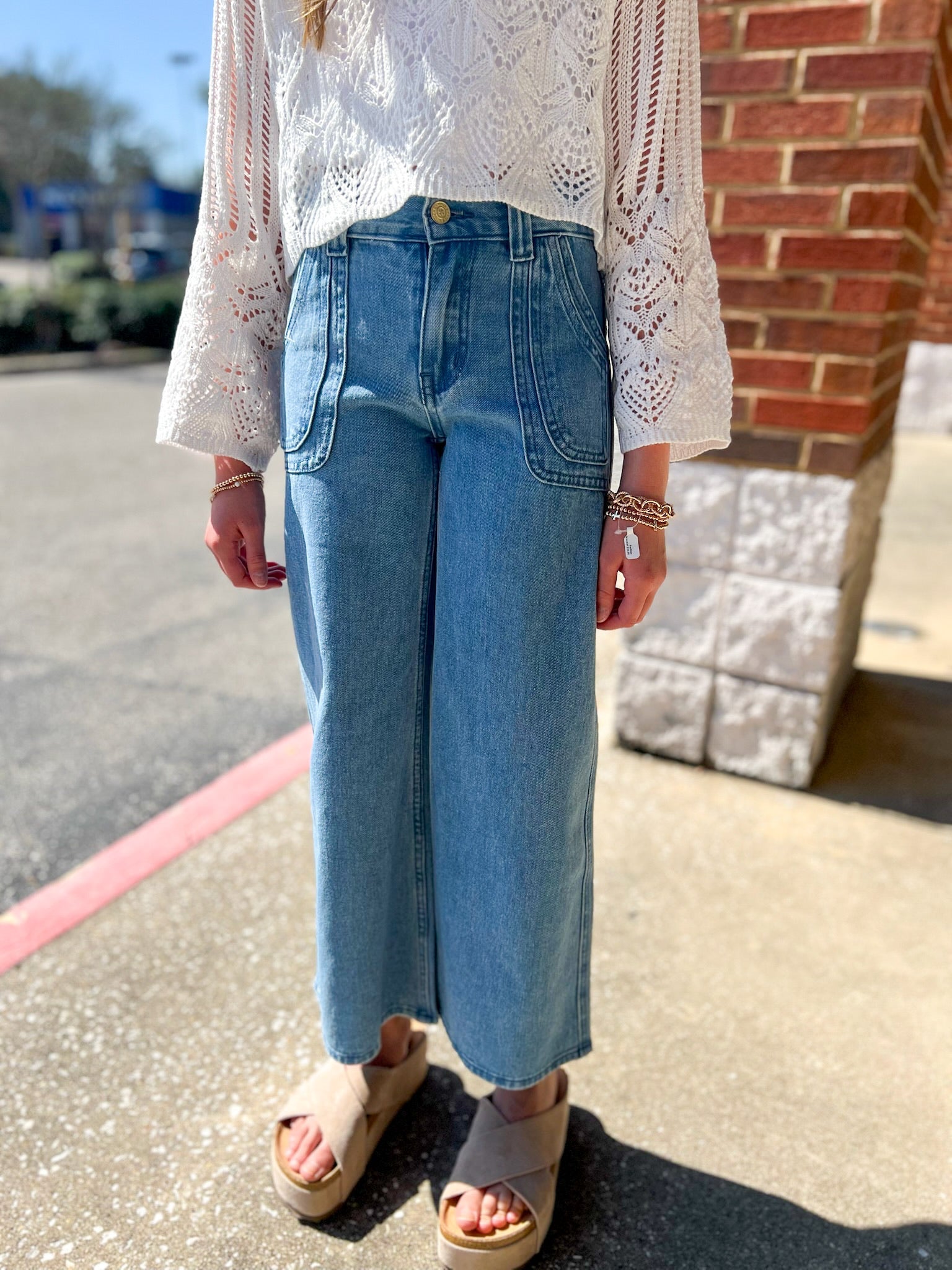 Came To Play Girls Light Wash Wide Leg Jeans - A'Bekah's Boutique