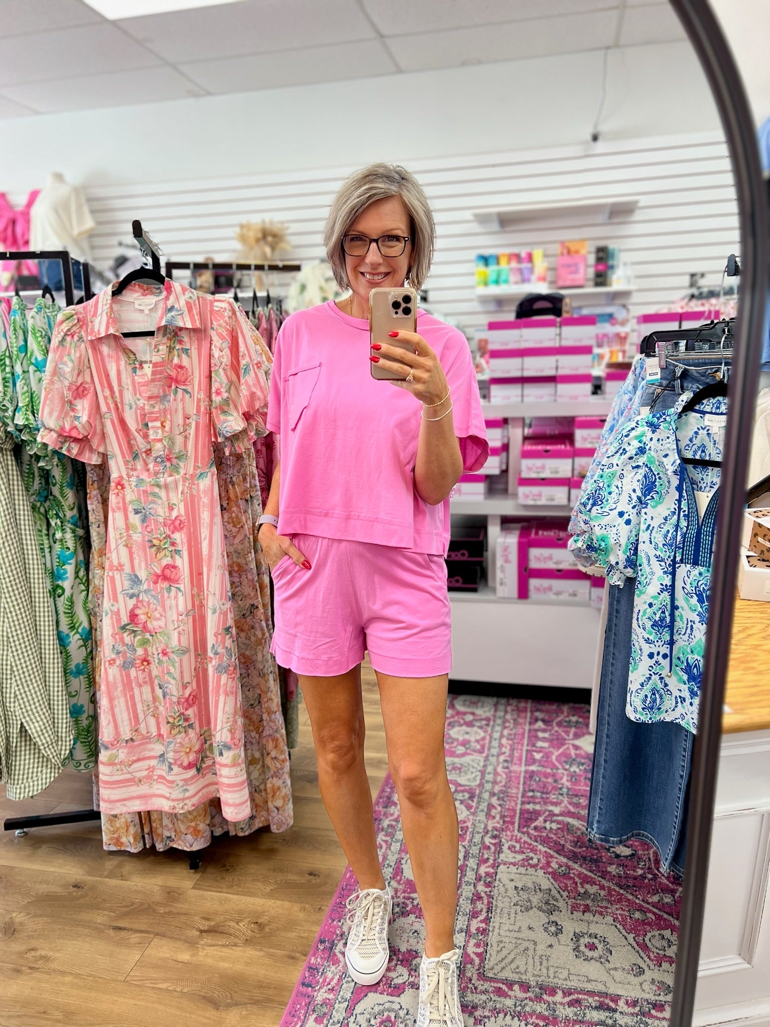 Candy Pink Short Sleeve Short Set - A'Bekah's Boutique