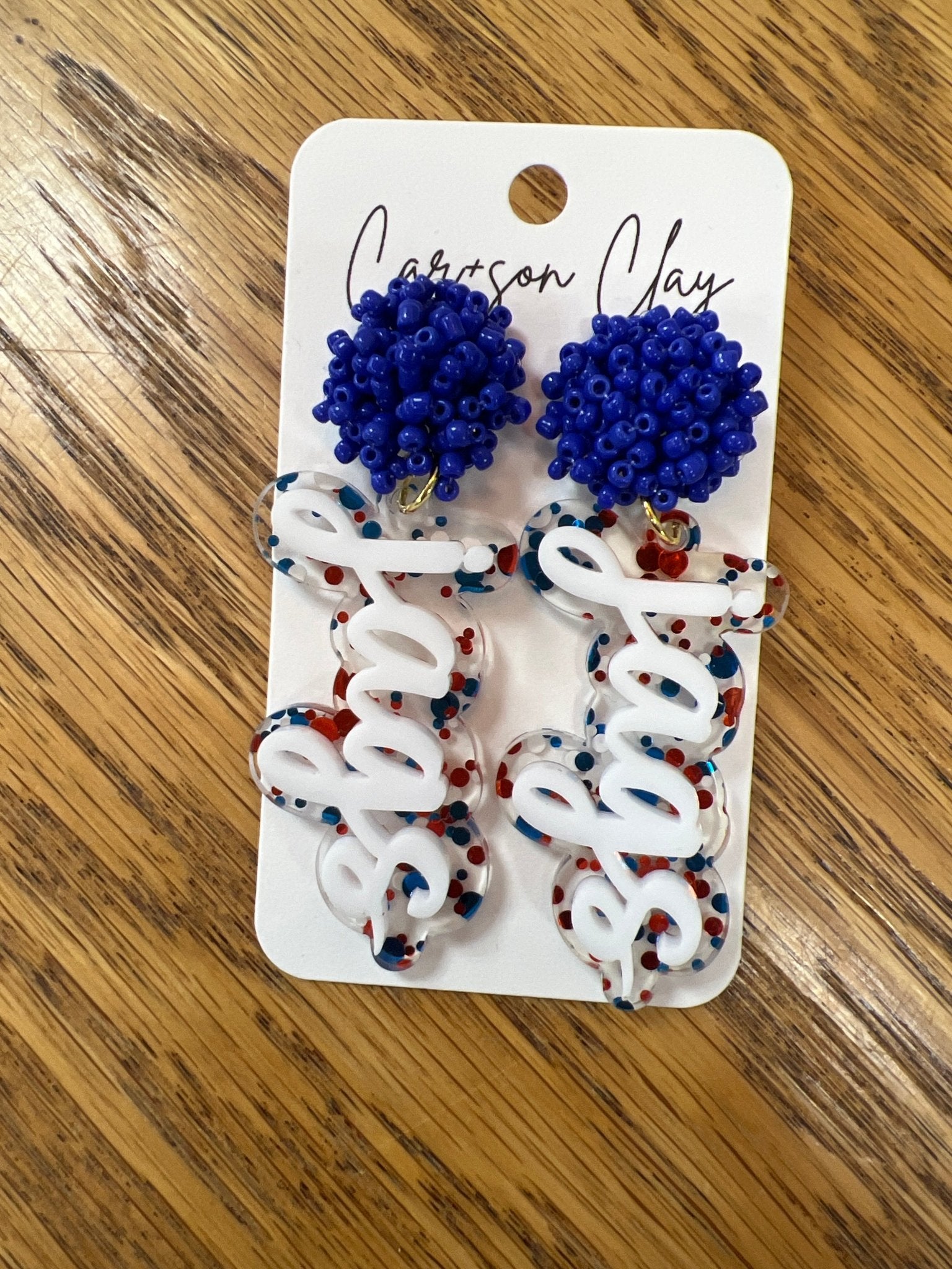 CAR+SON CLAY Blue University of South Alabama Jags Earrings - A'Bekah's Boutique