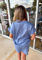 Check You Out Misty Blue Short Sleeve Skort Set - A'Bekah's Boutique